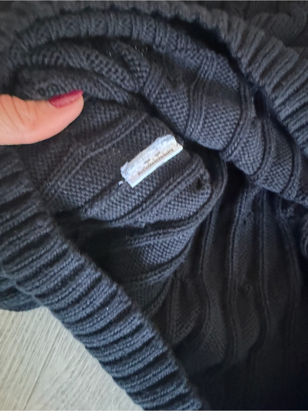 Polo Ralph Lauren Black Cable-Knit Cotton Crewneck Sweater Size Small - Picture 6 of 6